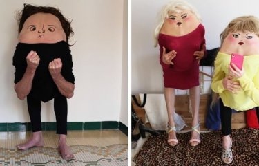 Фотограф загибает людей в крендель и рисует лица на их спине(16 фото) Фотограф загибает людей в крендель и рисует лица на их спине(16 фото)